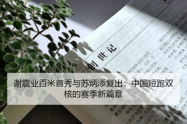 谢震业百米首秀与苏炳添复出：中国短跑双核的赛季新篇章